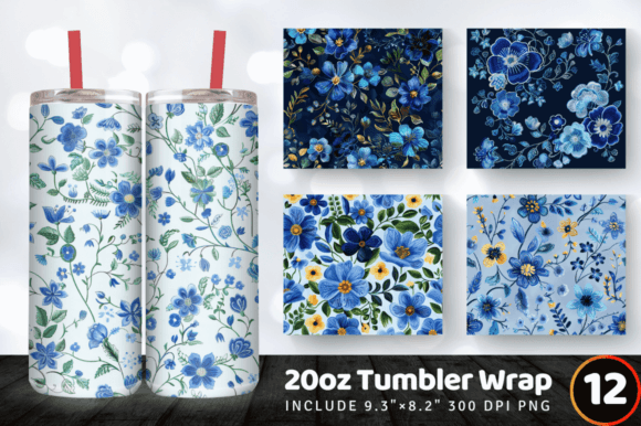 Blue Embroidery Flowers Tumbler Wrap Review