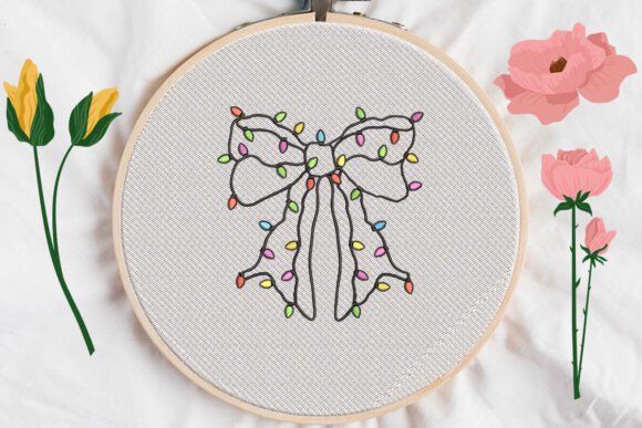 Christmas Light Bow Embroidery Review