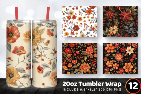 Fall Embroidery Flowers Tumbler Wrap Review