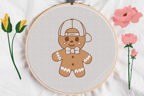 Gingerbread Candy Boy Applique Embroidery