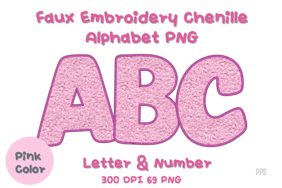 Pink Faux Embroidery Alphabet Clipart Review
