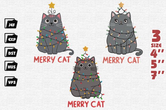 Set of 3 Merry Cat Embroidery Review